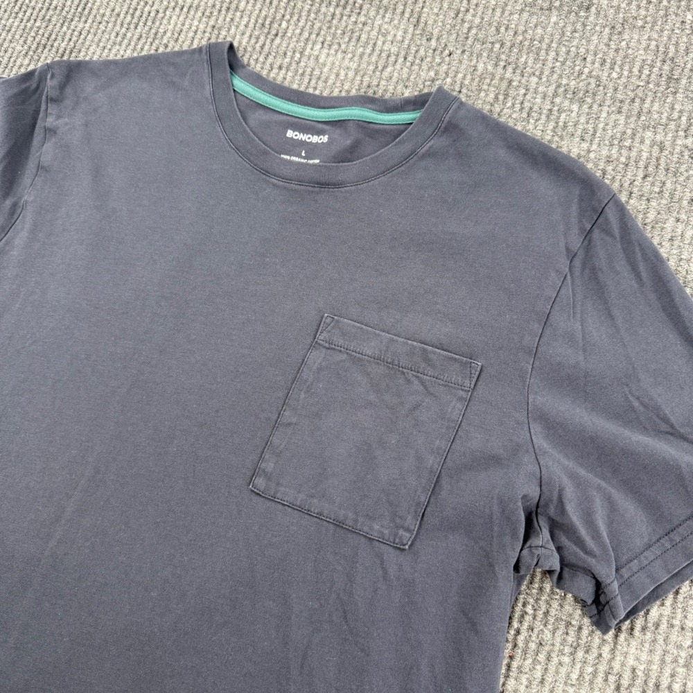 Bonobos Mens Large Gray 100% Organic Cotton Short Sleeve Pocket T Shirt